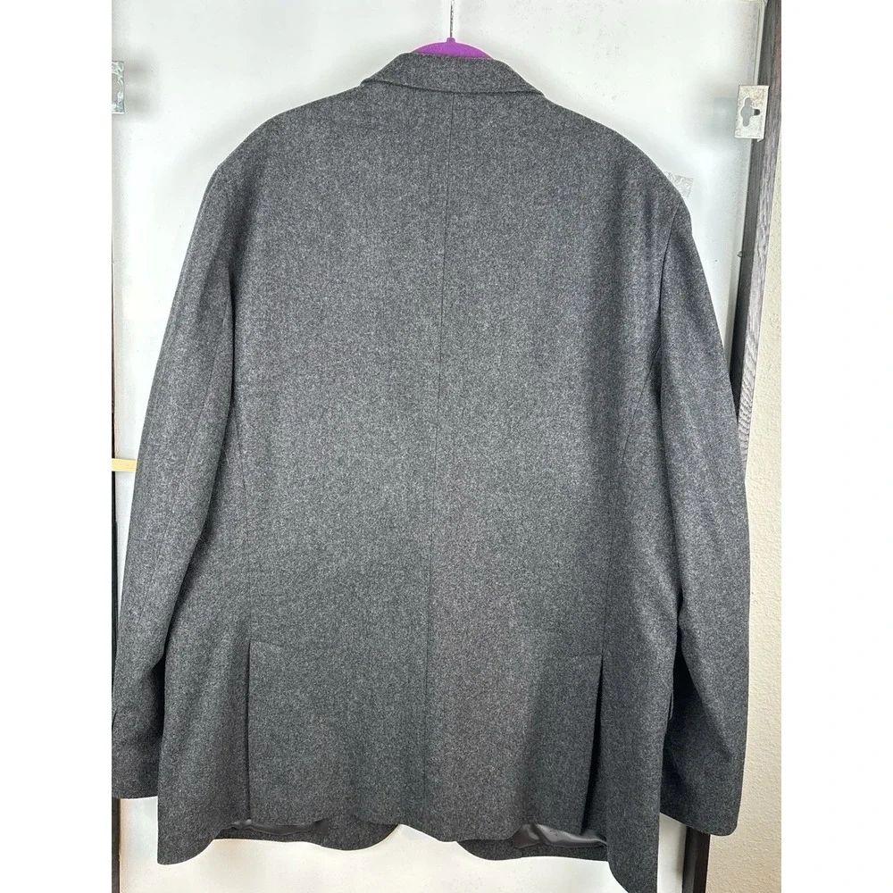 Jos A Bank Reserve Tailored Fit Blazer 46L Gray Wool Cashmere Luxury‎ Sport Coat